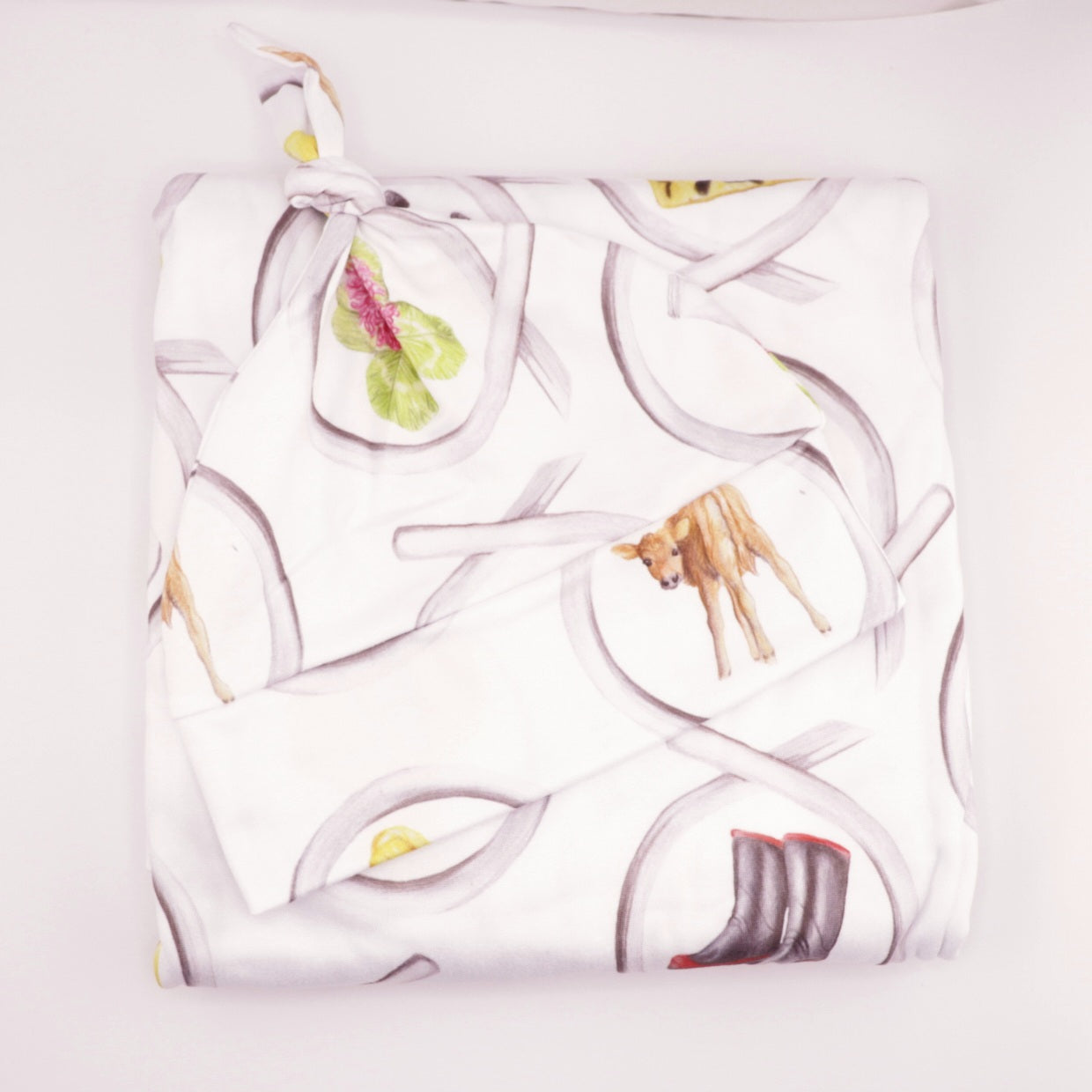 Jersey Cow Stretchy Bamboo Jersey Wrap + Beanie