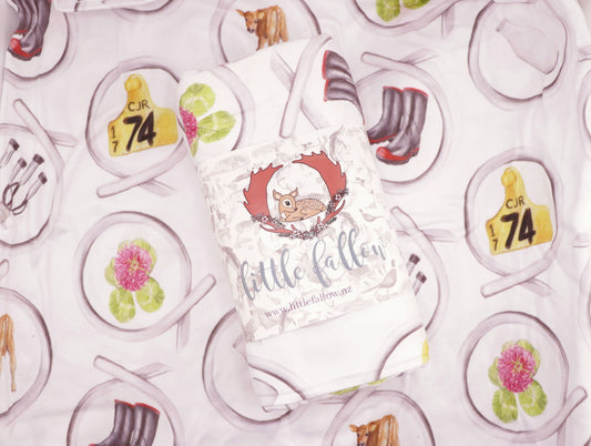 Jersey Cow Stretchy Bamboo Jersey Wrap + Beanie