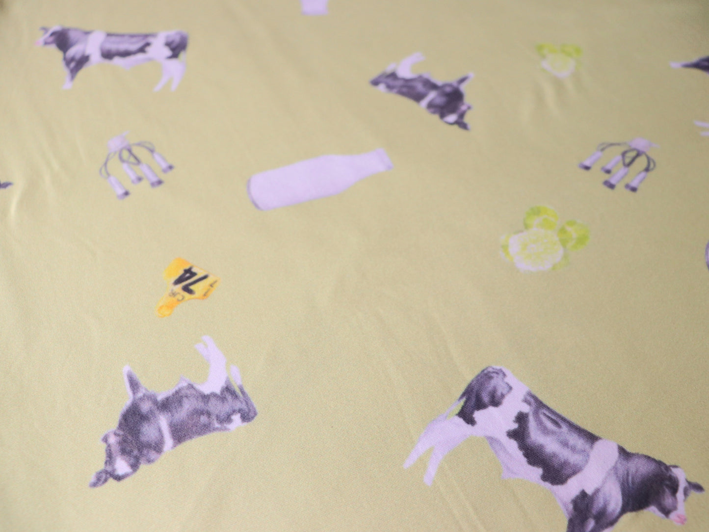 Friesian Cow - Bamboo Fitted Cot Sheet - Grass Green