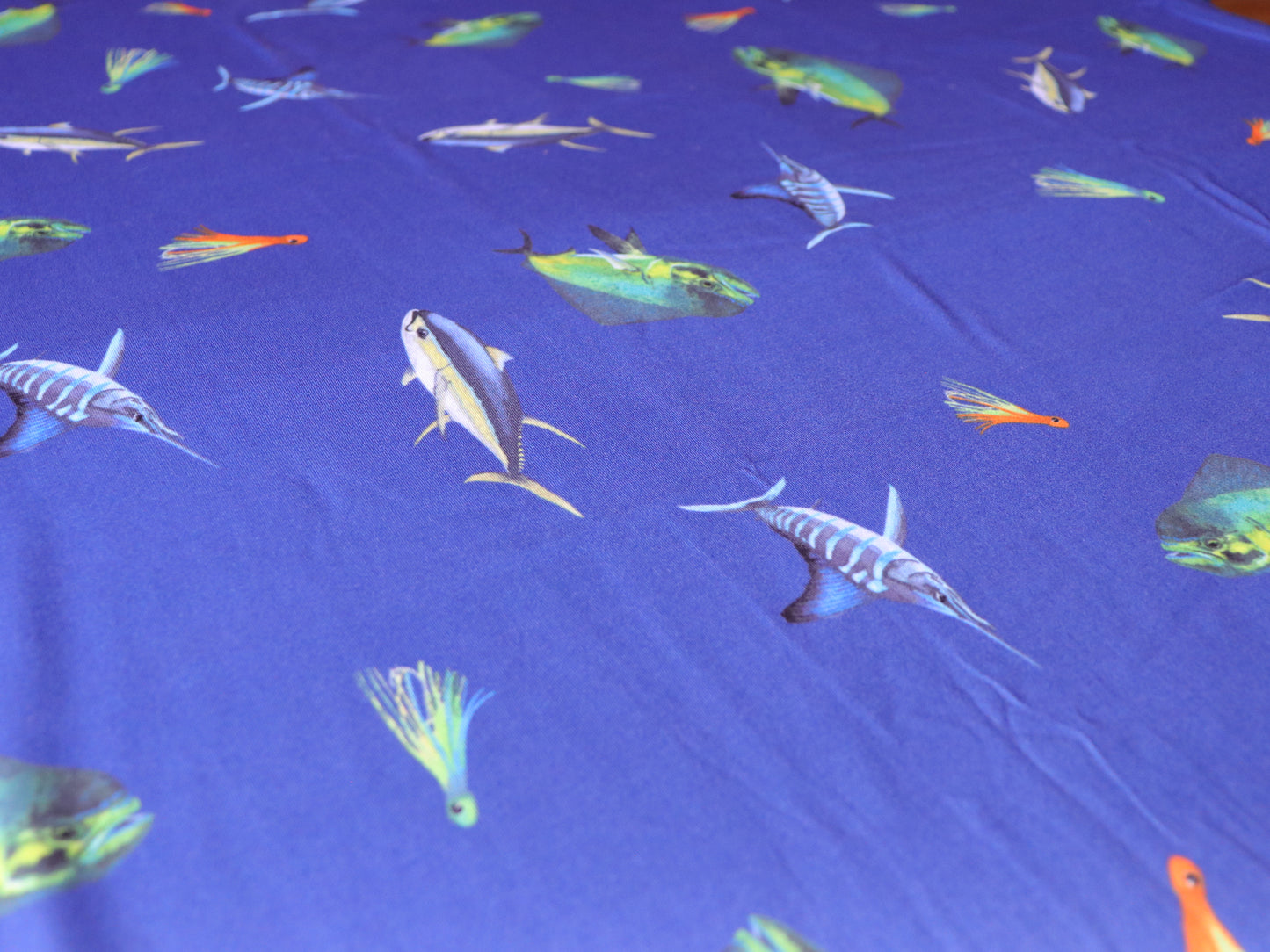 Big Game Fishing - Bamboo Fitted Cot Sheet - Deep Blue