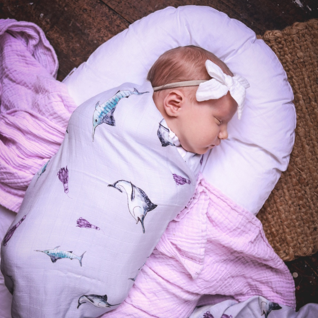 Marlin Purple Bamboo Muslin Wrap