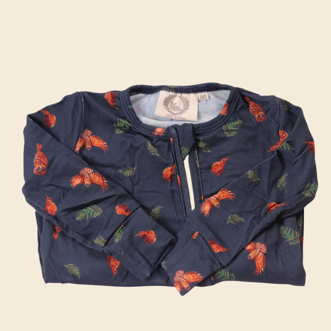 Ruru & Kiwi - Onesie -  Navy