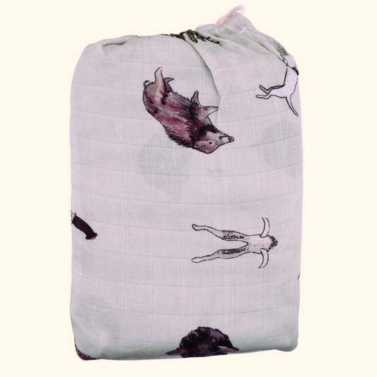 Pig Hunting - Bamboo Muslin Wrap - Sage