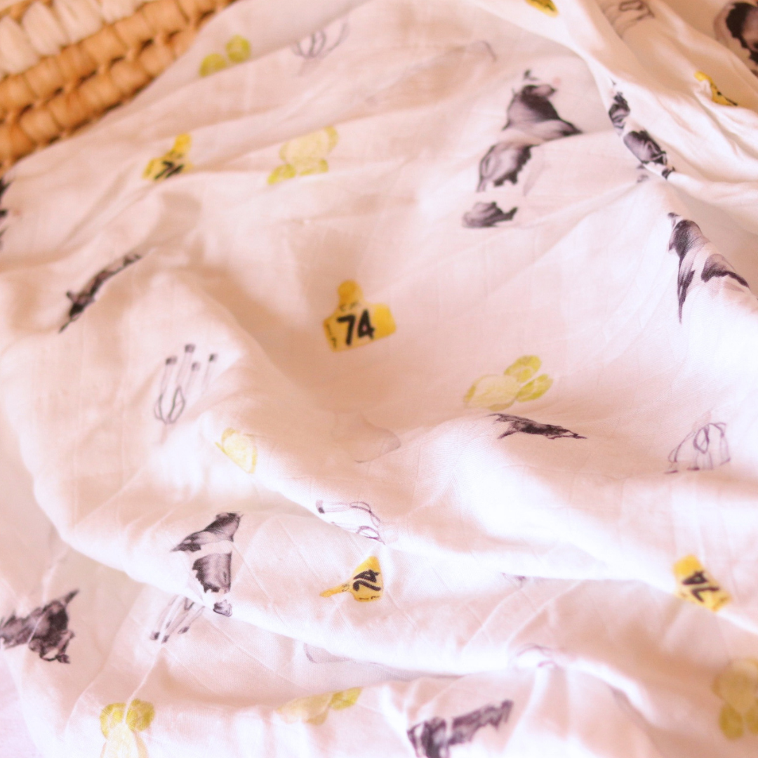 Friesian Dairy Cow Bamboo Muslin Wrap -NEW