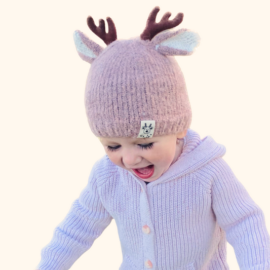 Girls and Boys Wool Deer Knitted Hat
