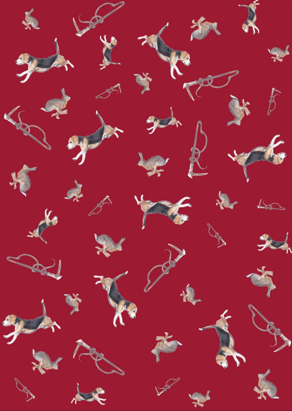 Tally-Ho Multi Print NZ Tea Towel - Scarlett Red
