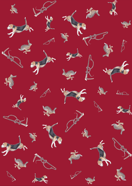 Tally-Ho Multi Print NZ Tea Towel - Scarlett Red