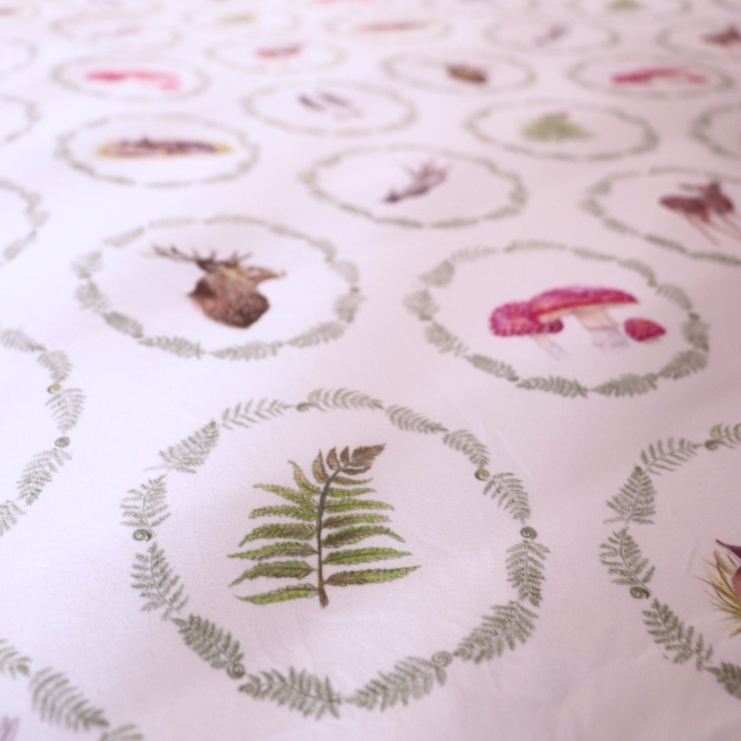 Whimsical Ferns- Bamboo Fitted Cot Sheet - White