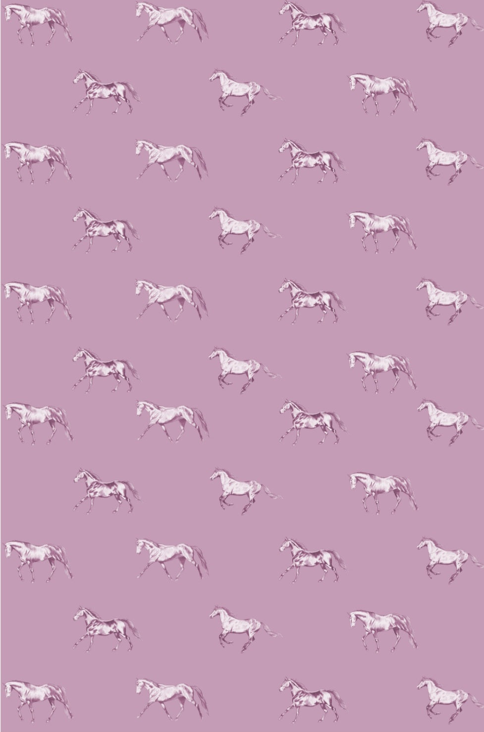 Vintage Horses Multi NZ Tea Towel - Mauve