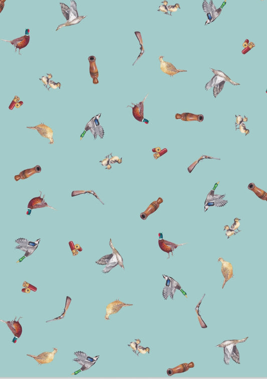 Duck Shooting Multi NZ Tea Towel - Duck Egg