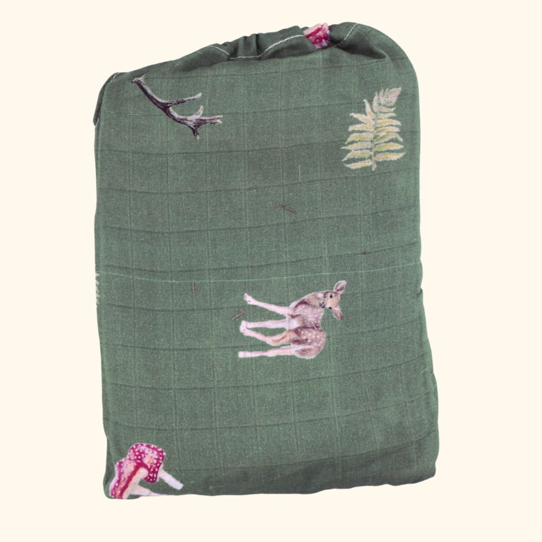 Whimsical - Bamboo Muslin Wrap - Forest Green