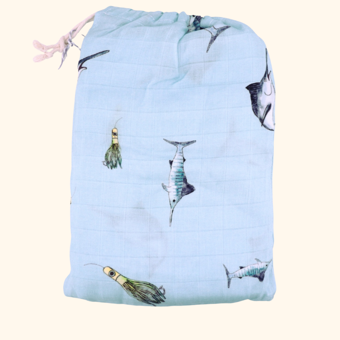 Marlin - Bamboo Muslin Wrap - Blue