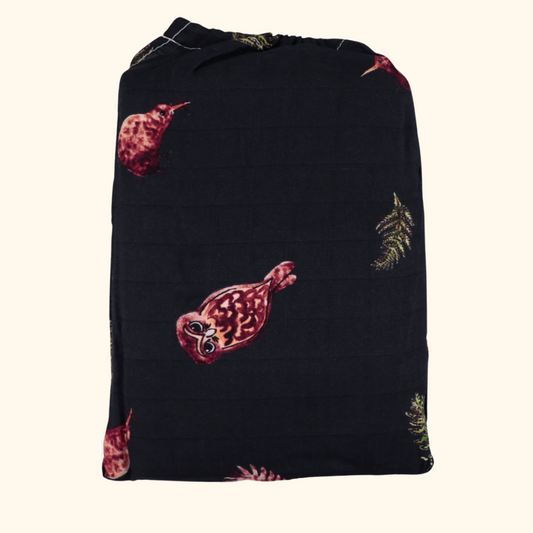 Ruru & Kiwi - Bamboo Muslin Wrap - Navy