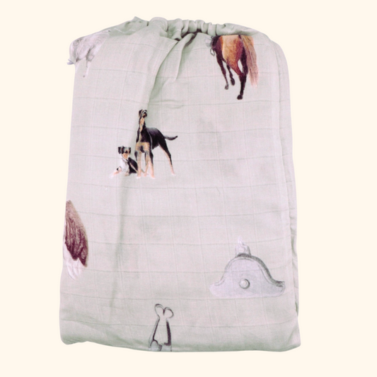 Sheep & Beef Multi - Bamboo Muslin Wrap- Sage