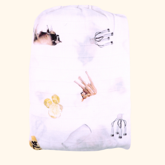 Jersey Dairy Cow - Bamboo Muslin Wrap - White