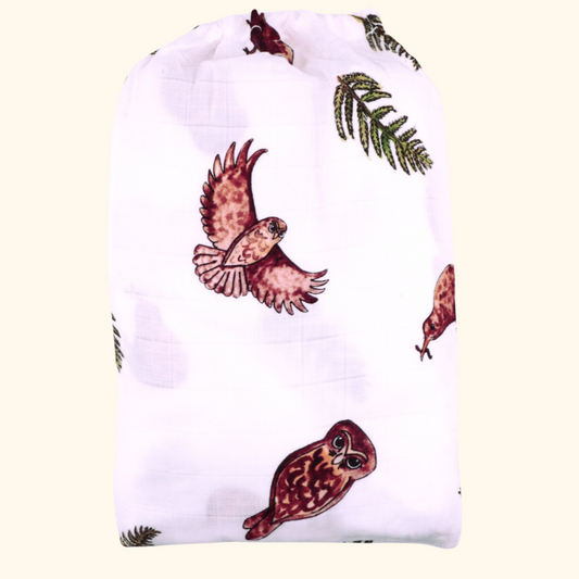 Ruru & Kiwi - Bamboo Muslin Wrap - White