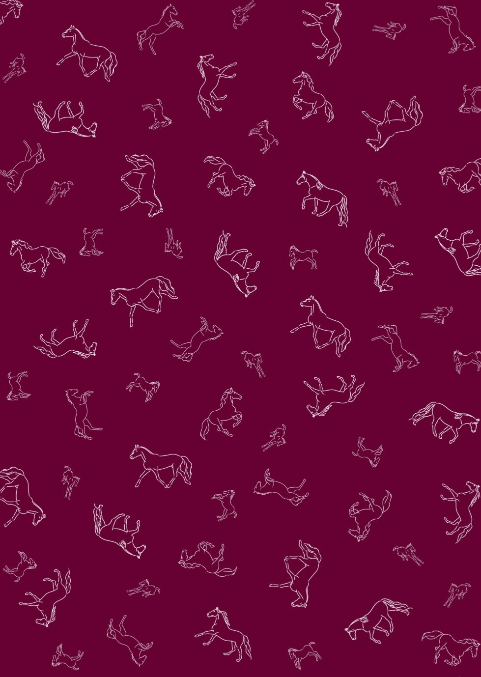 Stencil Horses NZ Tea Towel - Burgandy