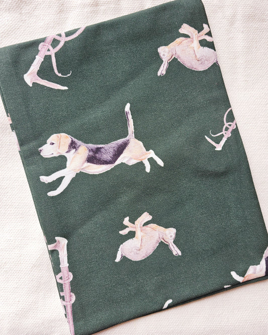 Tally-Ho Multi Print NZ Tea Towel - Hunter Green