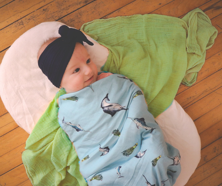Marlin - Bamboo Muslin Wrap - Blue