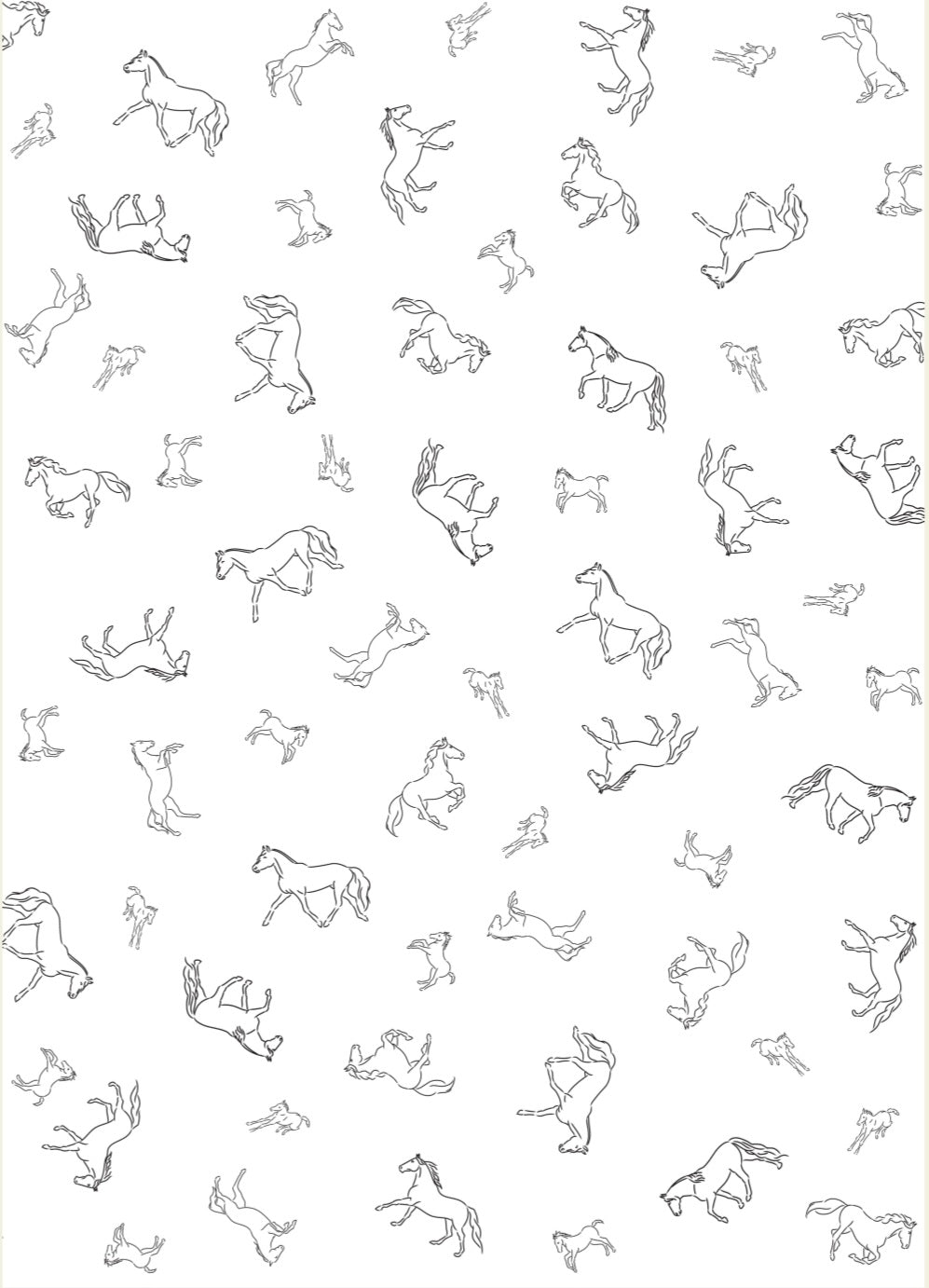 Stencil Horses NZ Tea Towel - White
