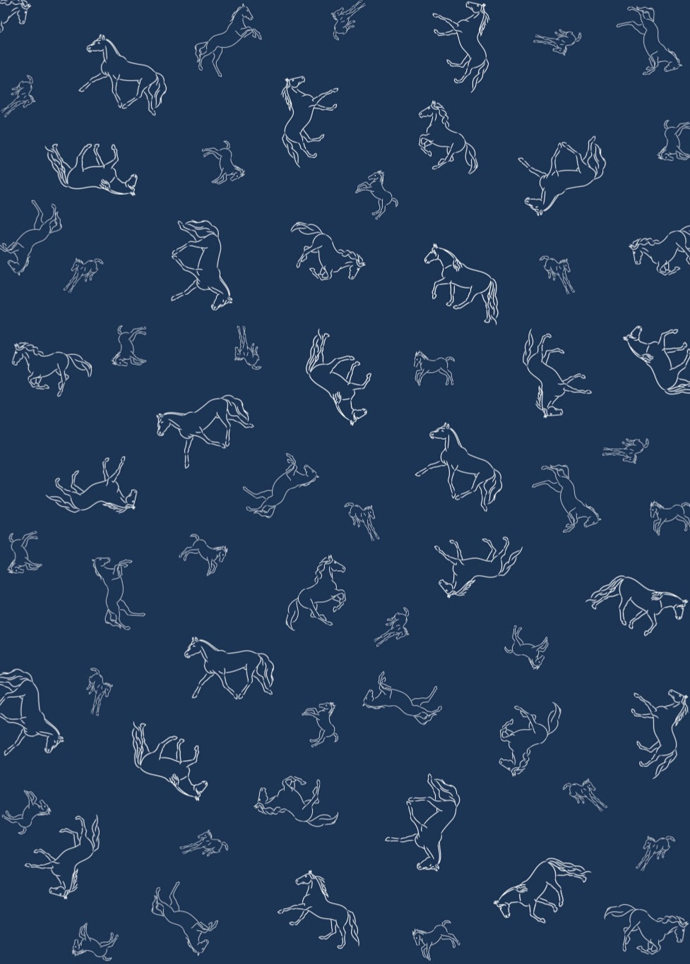 Stencil Horses NZ Tea Towel - Navy