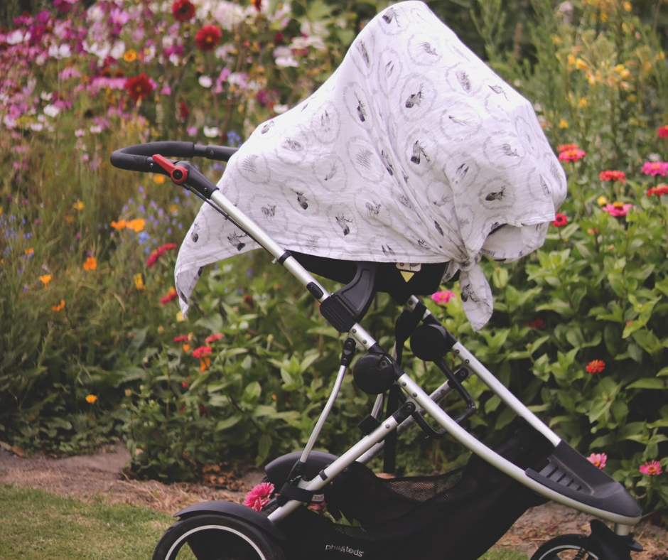 Whimsical Ferns - Bamboo Muslin Wrap - B&W