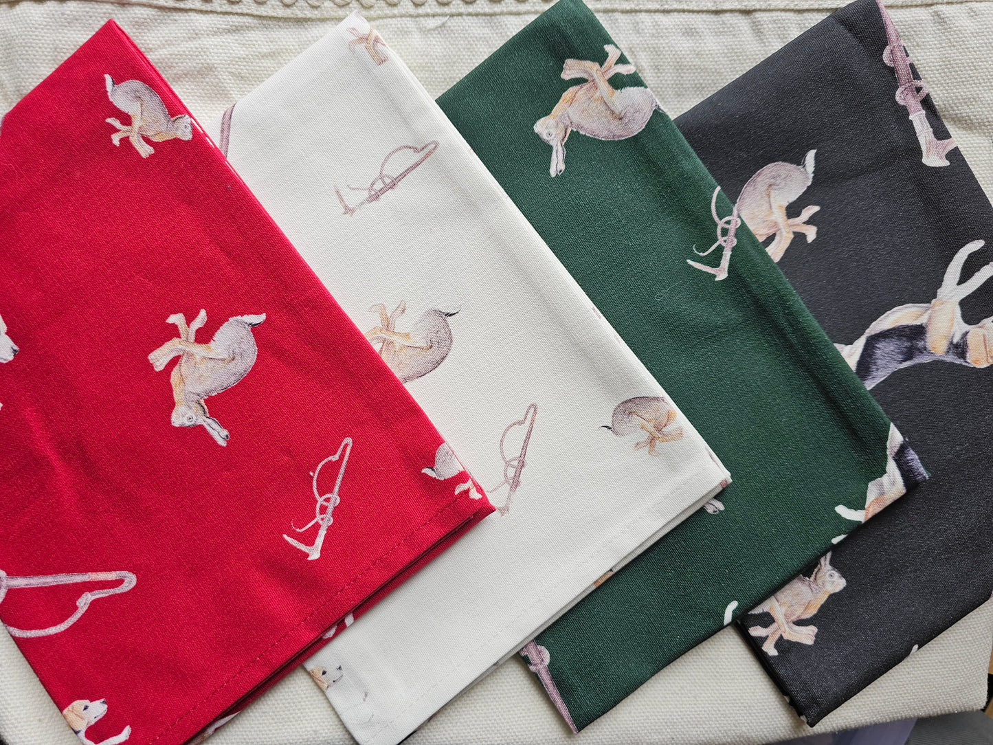 Tally-Ho Multi Print NZ Tea Towel - Hunter Green