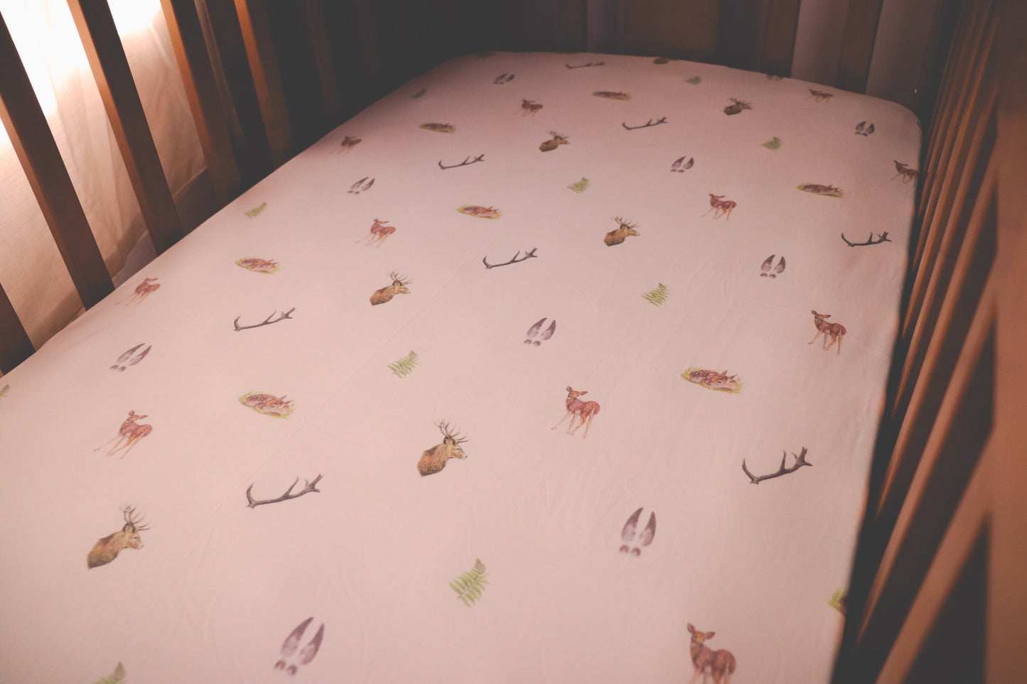 Whimsical - Bamboo Fitted Cot Sheet - White