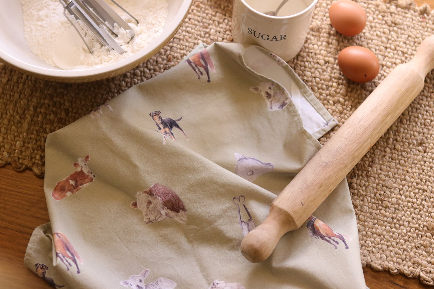 Sheep and Beef NZ Tea Towel - Sage