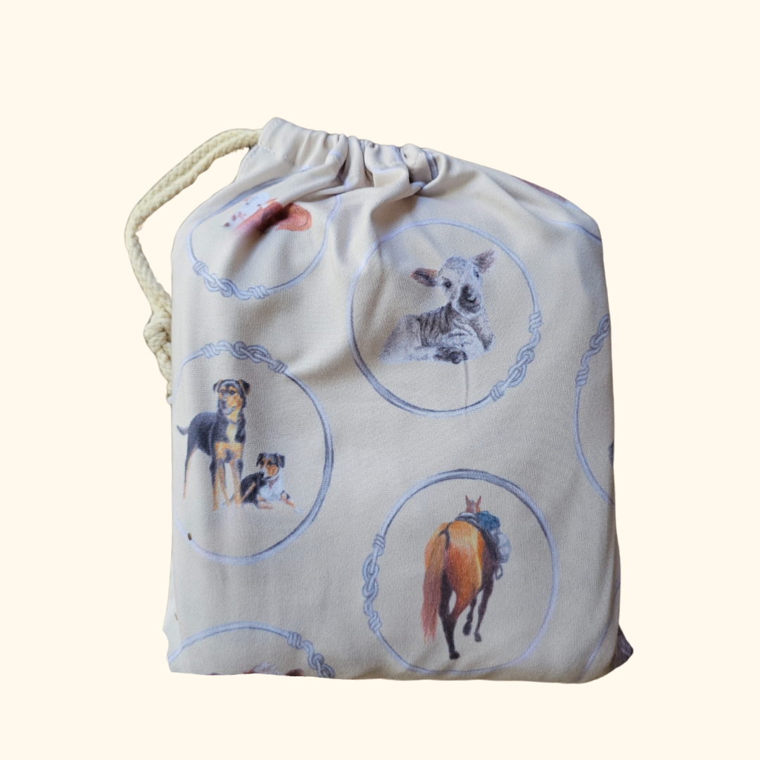 Sheep & Beef No8 Wire - Bamboo Fitted Cot Sheet - Cream