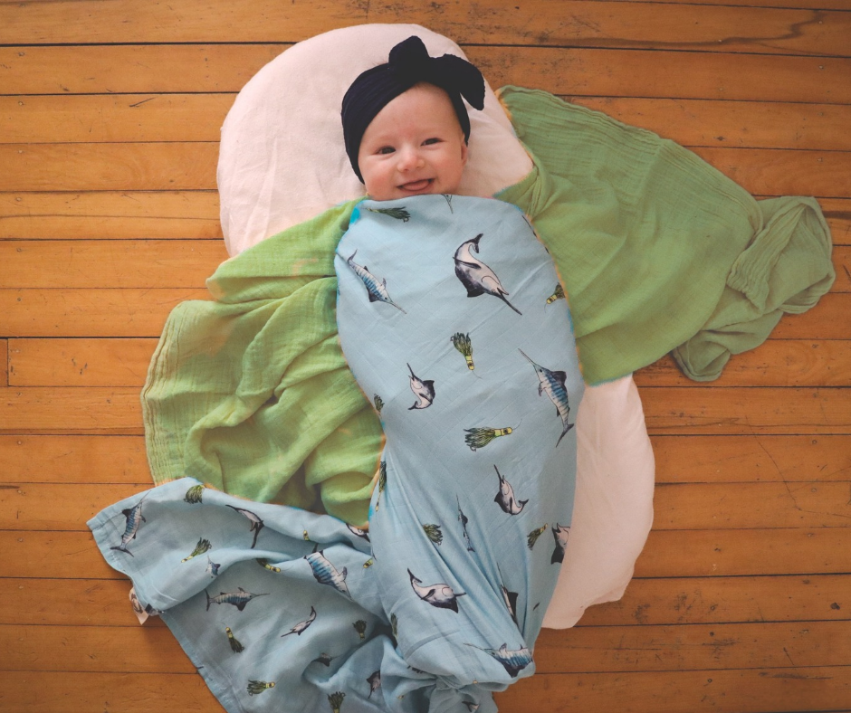 Marlin - Bamboo Muslin Wrap - Blue