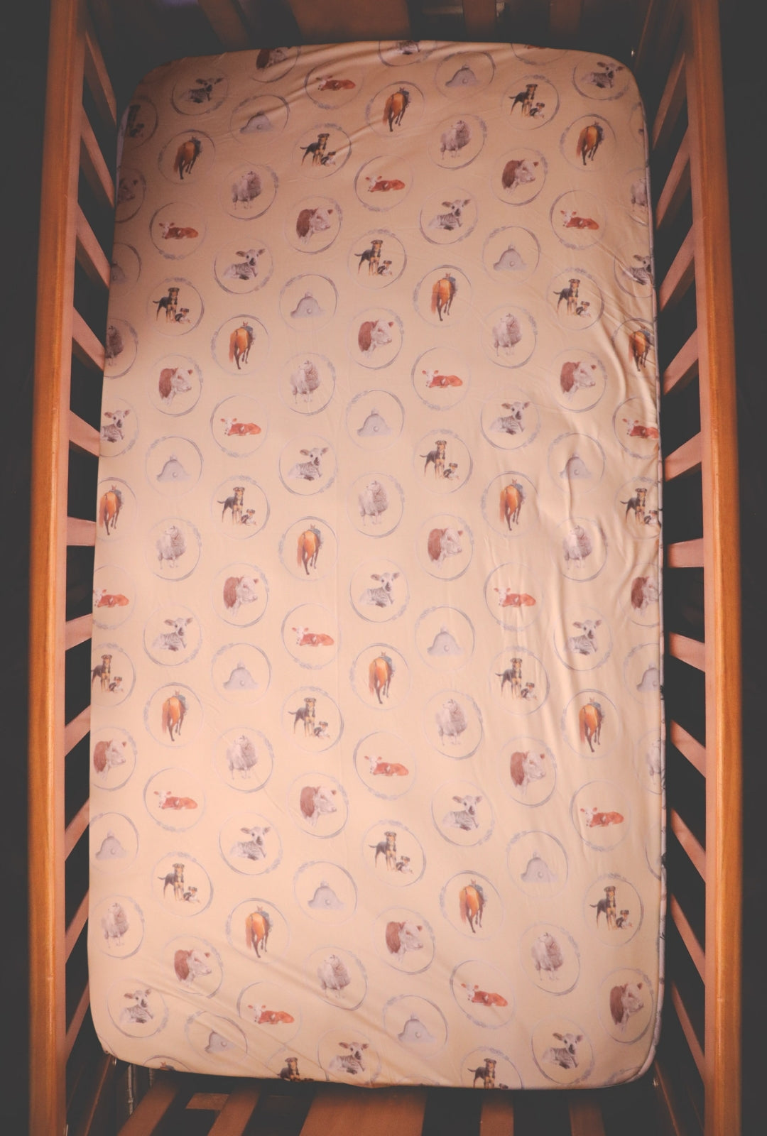 Sheep & Beef No8 Wire - Bamboo Fitted Cot Sheet - Cream