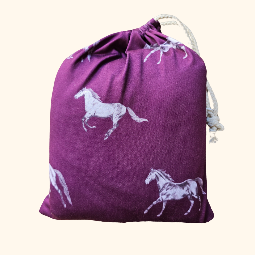 Vintage Horses - Bamboo Fitted Cot Sheet - Fig