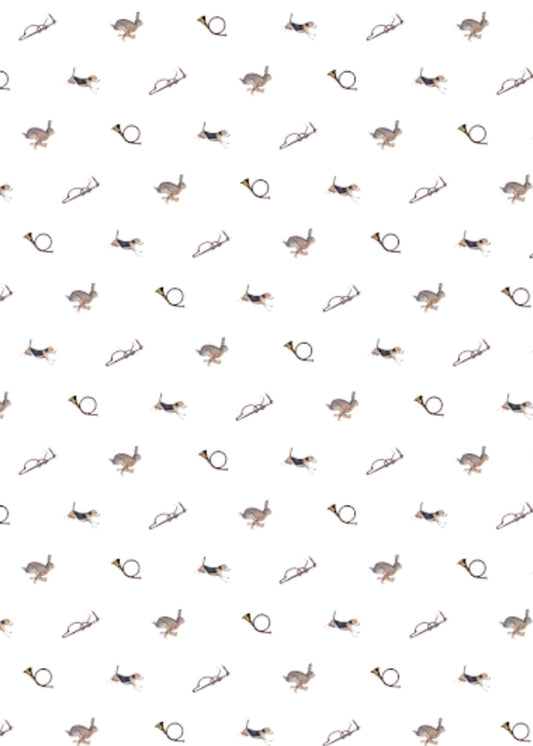 Tally ho- The Pattern - NZ Tea Towel - White