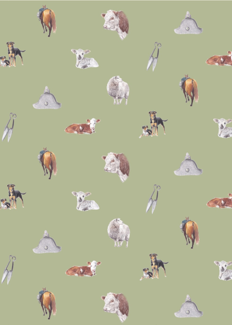 Sheep and Beef NZ Tea Towel - Sage
