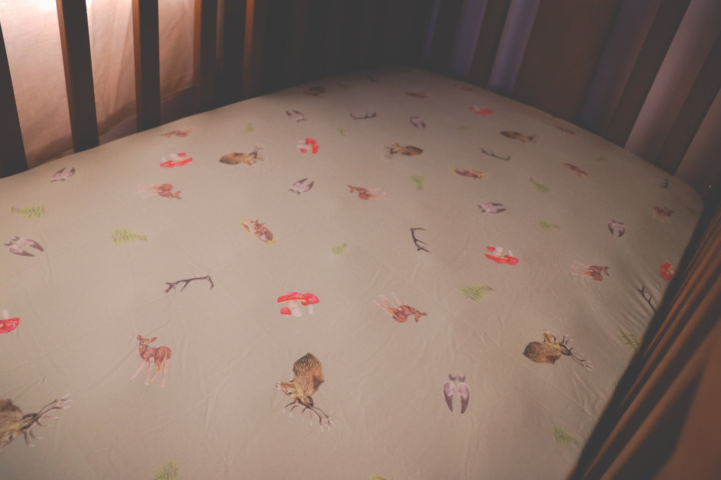 Whimsical - Bamboo Fitted Cot Sheet - Sage