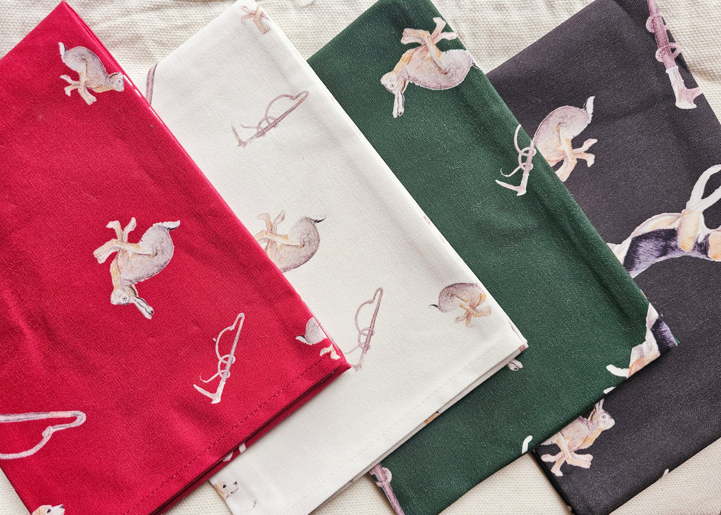 Tally-Ho Multi Print NZ Tea Towel - Scarlett Red
