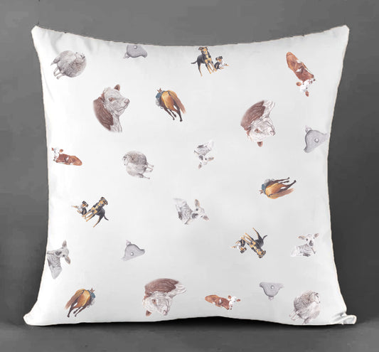 Sheep & Beef Multi Canvas Cushion