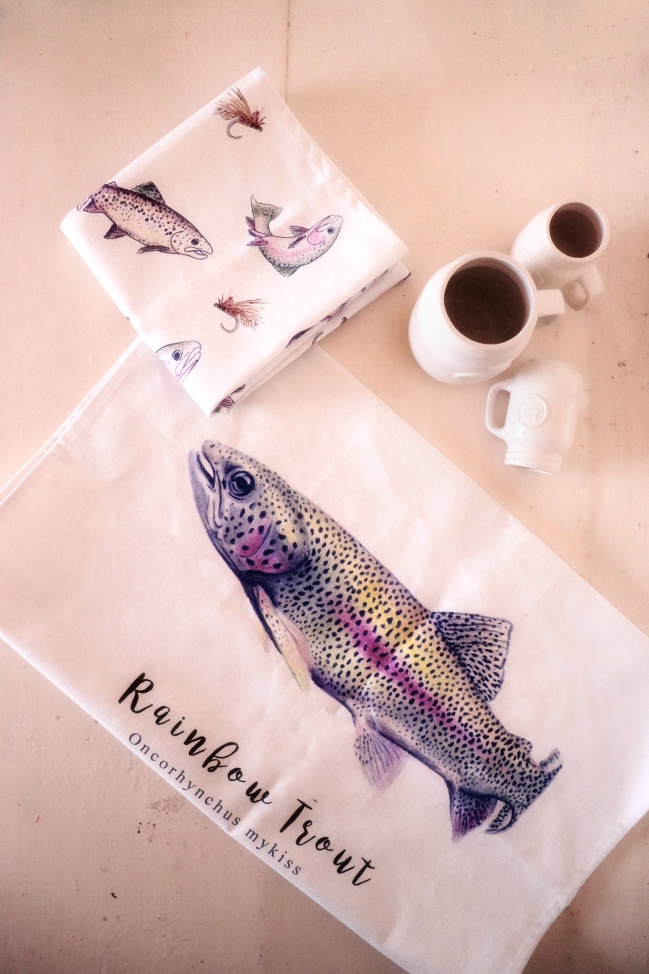 Trout Fine Art NZ Tea Towel