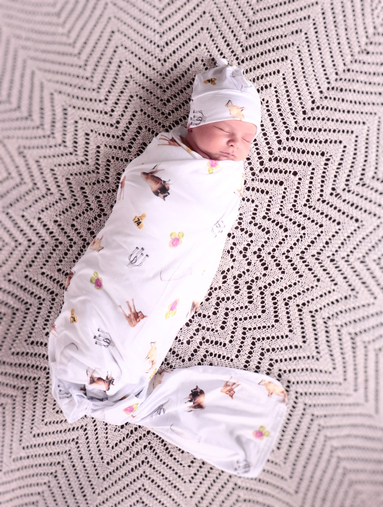 Jersey Cow Multi Stretchy Bamboo Jersey Wrap + Beanie