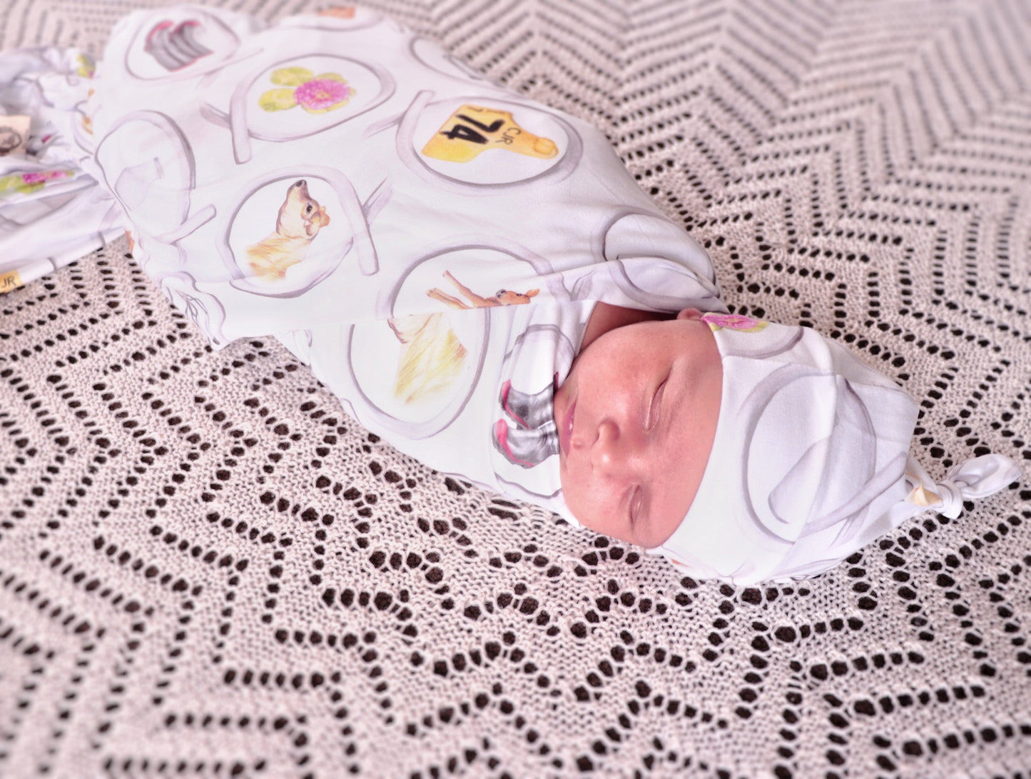 Jersey Cow Stretchy Bamboo Jersey Wrap + Beanie