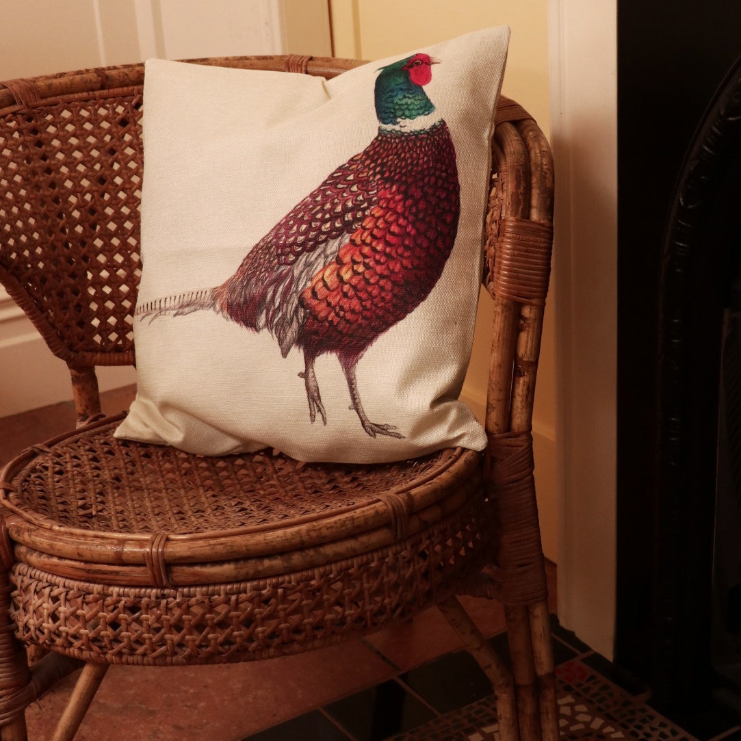 Linen Pheasant Cushion