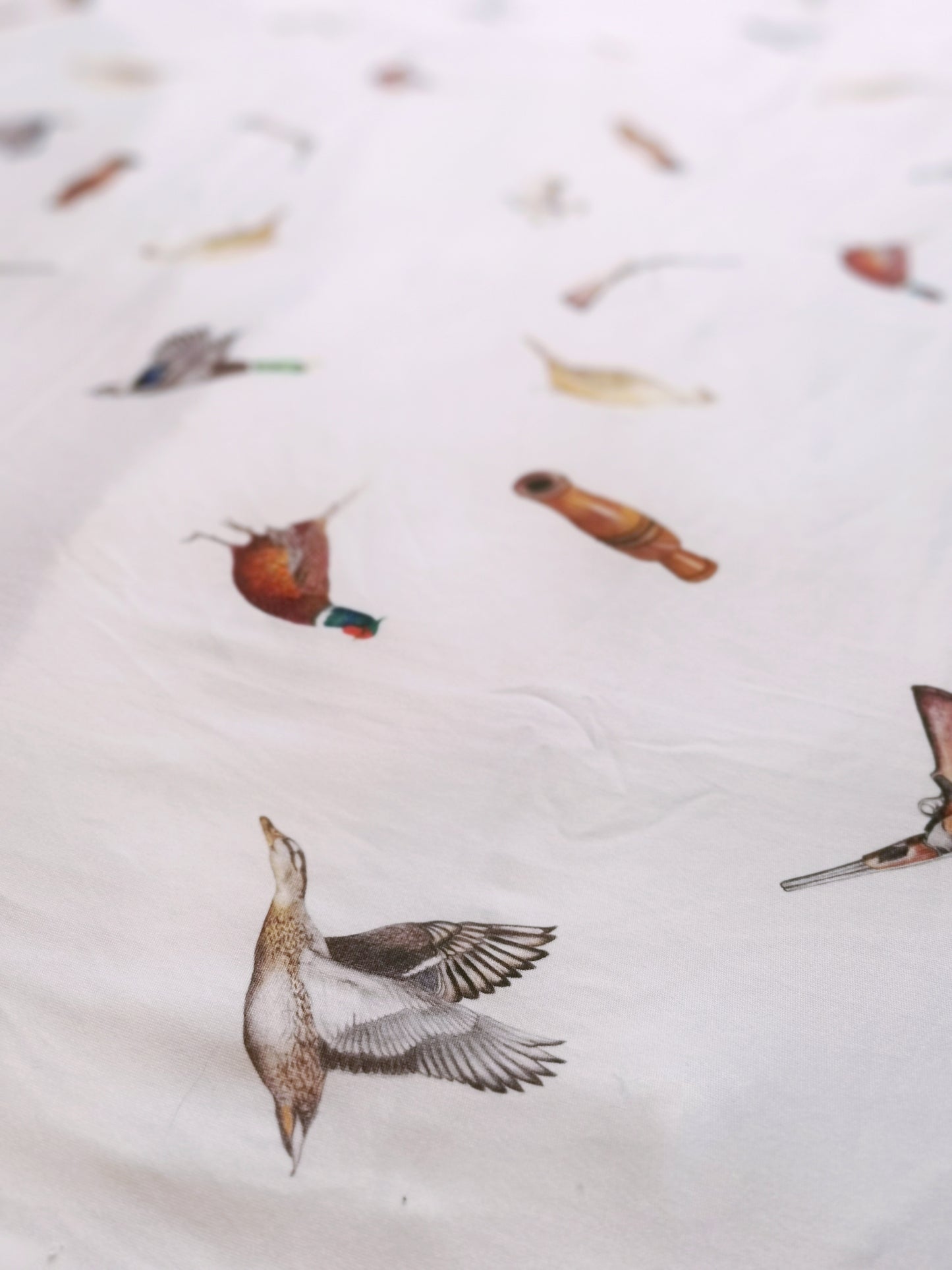 Duck Shooting - Bamboo Fitted Cot Sheet - White