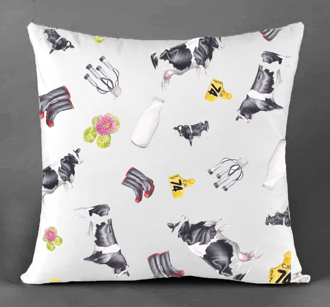 Friesian Cow Multi Cotton Canvas Cushion