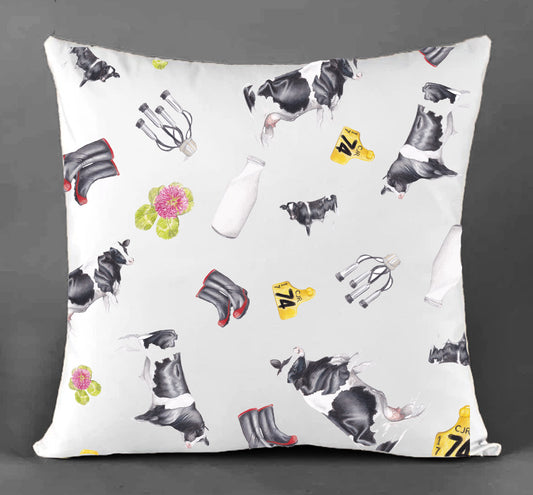 Friesian Cow Multi Cotton Canvas Cushion
