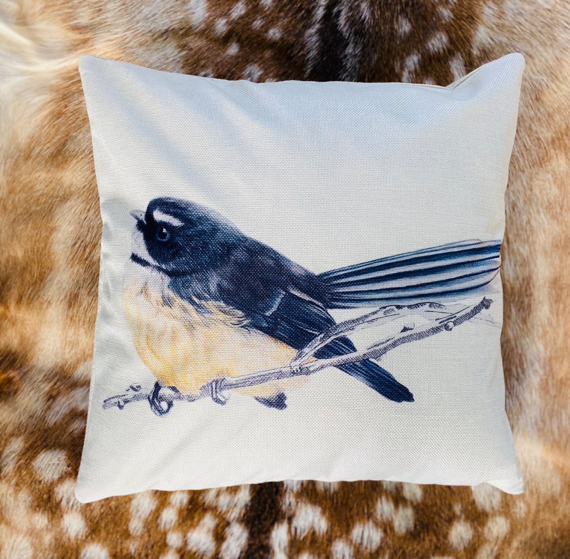 hand drawn NZ designed linen cotton cushion to be linked to seo website sample unique cushion sold by little fallow New Zealand