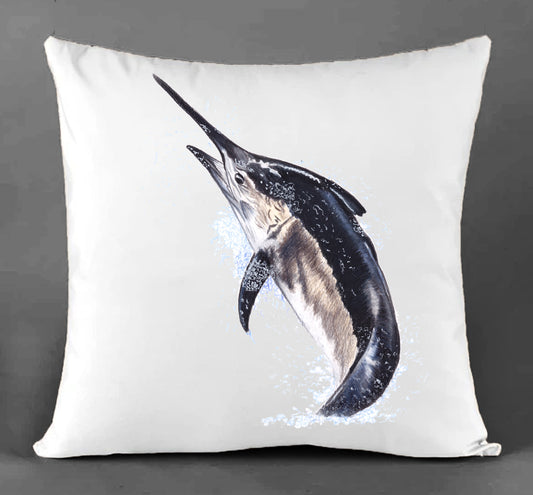Black Marlin Cotton Canvas Cushion