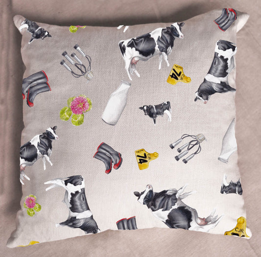 Linen Friesian Cow Multi Cushion