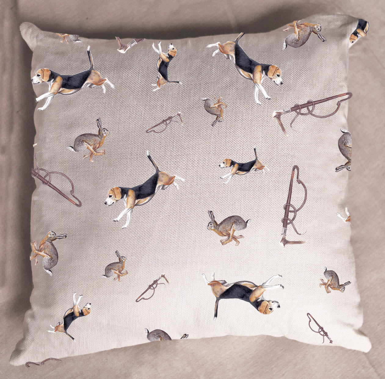 Linen Tally-Ho Cushion