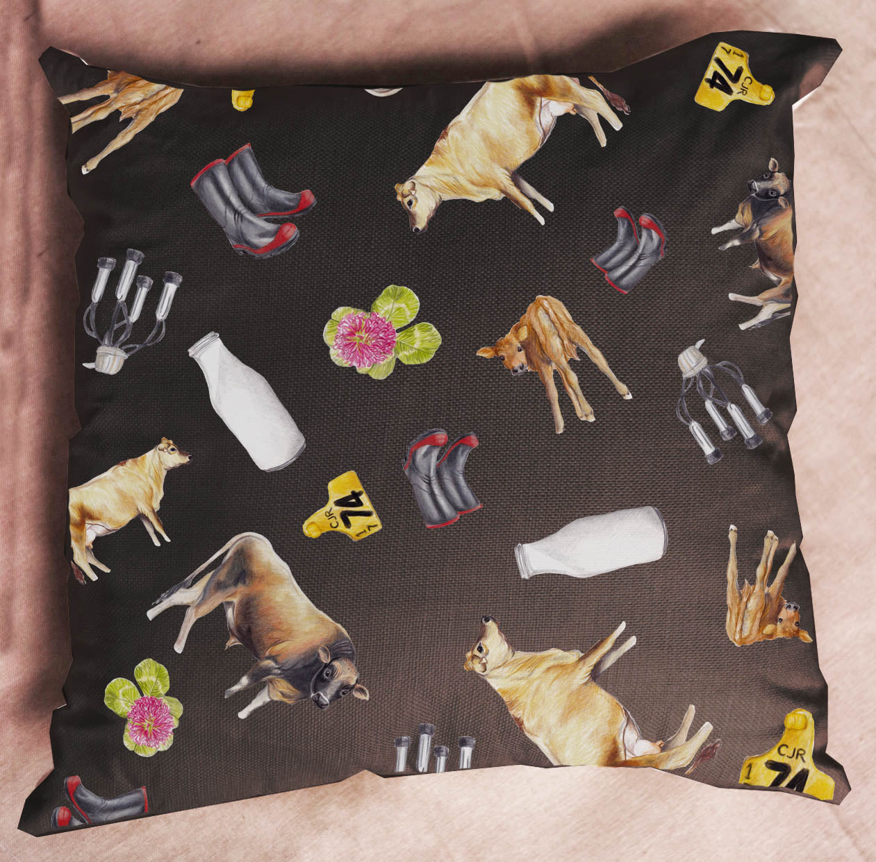 cow,jersey cow,bull,farming nz,cushion